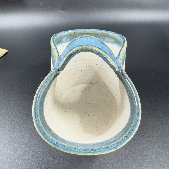 2004 North Carolina RUSSELLWOOD Pottery Hand Made Basket Dish Bowl Signed NC VTG - Picture 9 of 10